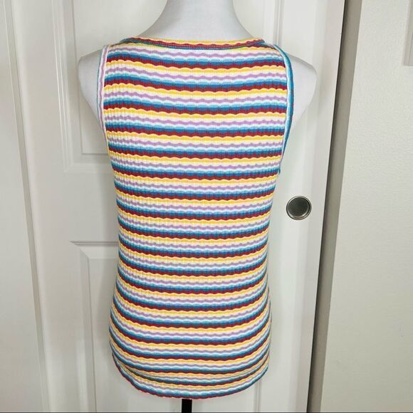 a.n.a. Rainbow Stripe Tank size Large - Picture 5 of 9